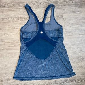 Blue LULULEMON workout top with built in sports bra